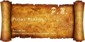 Pulai Miklós névjegykártya